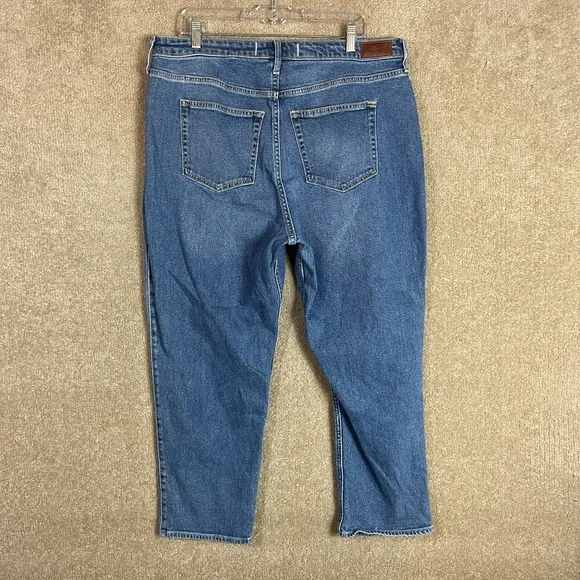 Hollister Vintage Straight Jeans Womens 33/25 Blue Curvy Ultra High Rise Ripped - Picture 9 of 11